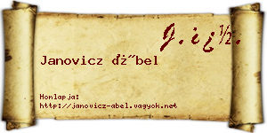Janovicz Ábel névjegykártya
