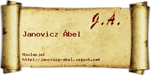 Janovicz Ábel névjegykártya