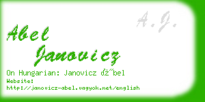 abel janovicz business card
